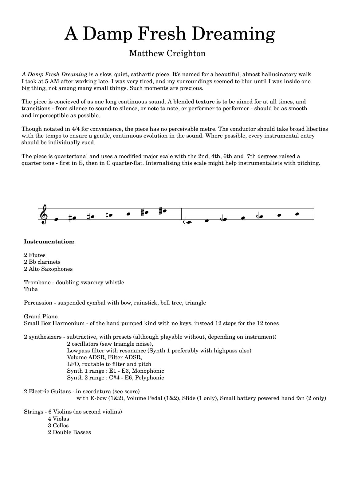 A Damp Fresh Dreaming - score, page 1 of 15